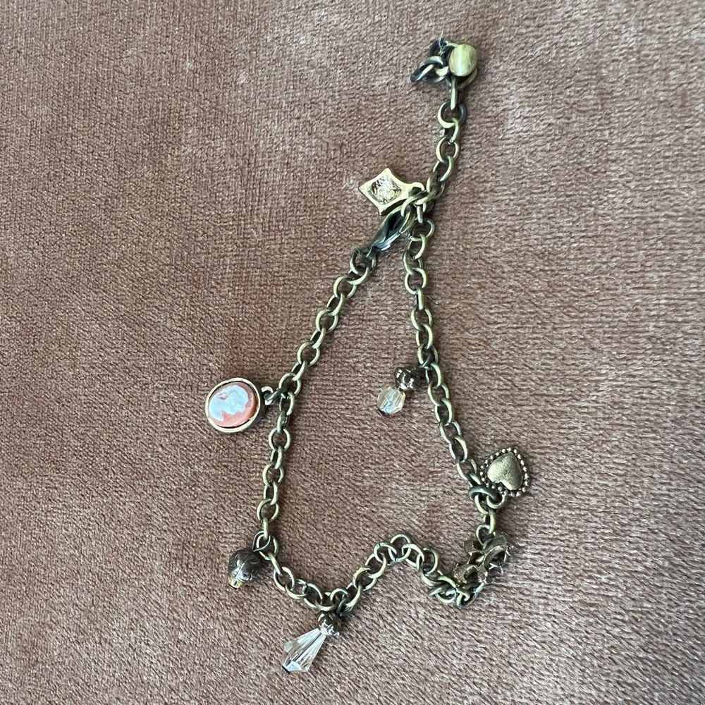 Vintage Charm Bracelet in Antique Gold